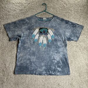 Vintage‎ Cactus Bay Apparel T-shirt Women's L Blue Native Feathers